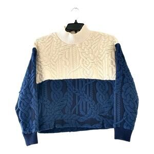 Levi’s Made & Crafted Women's Cable Knit Sweater Navy Cream Size 1 Small